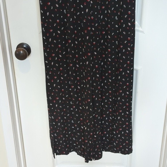 J. Jill Jumpsuit SM Jumpsuit Ditzy Rockabelly Button Front Tie Maxi Romper - Picture 9 of 12